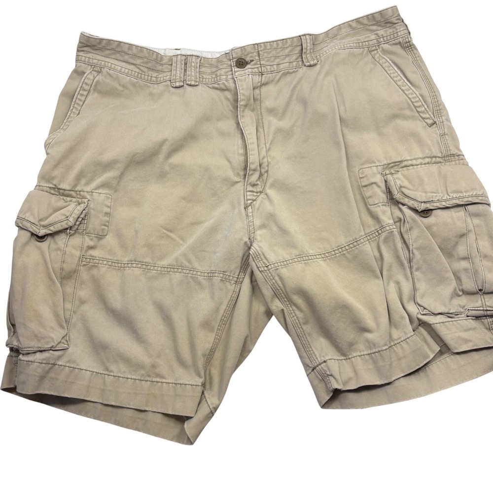 Ralph Lauren Classic Polo Chino‎ Cargo Shorts Mens 42 Tan Beige Cotton Twill
